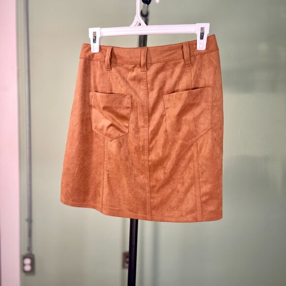 Mossimo Brown Button Down Synthetic Skirt - Size 2 - Picture 2 of 3